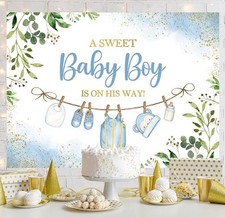 A Sweet Baby Boy Is On His Way 4ftx6ft Cute Clothes Baby Shower Backdrop
