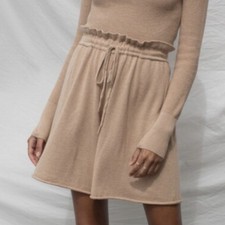 Lunya Cozy Cotton Silk Loose Short Otium Tan Pink size M Pockets Loungewear