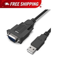 Versatile USB to RS-232 DB9 Adapter - Supports Windows, Mac, Linux, 1.8M Length