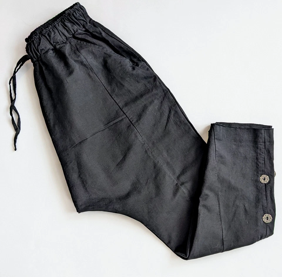 PANTALONES HARÉN LA HAINE INSIDE US Avant Garde negro algodón lino mujer S Italia Foto 4 de 4