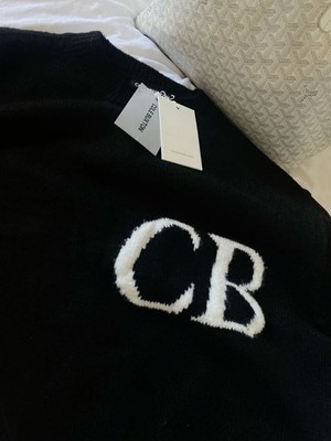 Cole Buxton Pullover White Black Size m