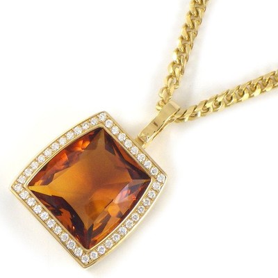 Cartier Necklace La Dona Citrine Diamond 750(18K) Yellow Gold