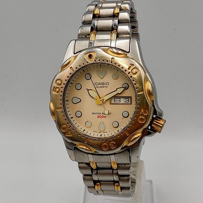 希少レア カシオ CASIO エアーダイバーズ 200m MDP-821 不動品 Casio Air Divers MDP-821 Module 719 Day-Date Quartz Watch Battery
