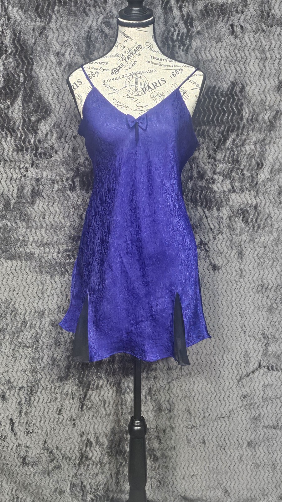 Vintage Victoria Secret Mini Slip Dress Sz M Sexy 90s Y2K Whimsigoth Jacquard