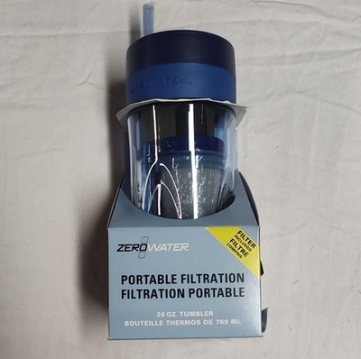 ZeroWater 26 oz Portable Filtration Bottle Blue 5-Stage Filter Technology