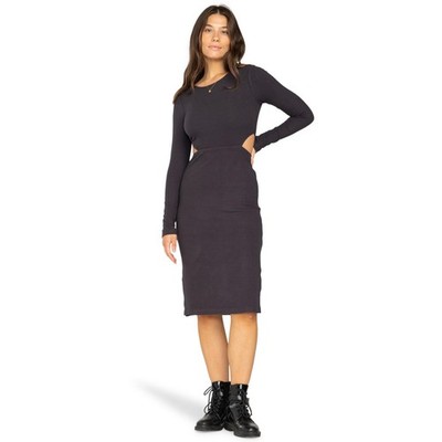 Billabong Damen Sunny Day Midikleid Badycon Rundhals Langarm Cut Outs