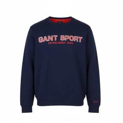 GANT Sports C-Neck Men's Sweatshirt M Classic Blue Front Logo Langärmlig Jumper