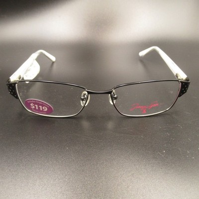 Jenny Lynn JL Lovely Women's Eyeglass Frames Black White Rhinestone 51-16-130