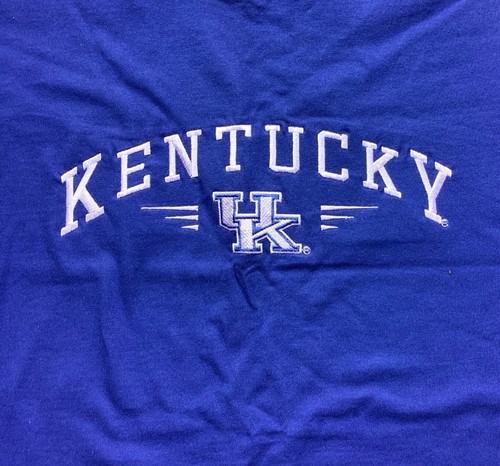 Vtg Y2K UK Kentucky Wildcats T Shirt Embroidered Logo Basketball New NWT Large