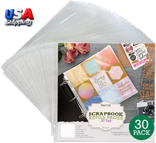 Scrapbook Refill Pages 12X12 Inch, 30 Pack, Fits 3 Ring Scrapbook Binders and 12