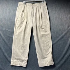 Dockers Men's Chino Pants Size 38x29 White Pleated 100% Cotton