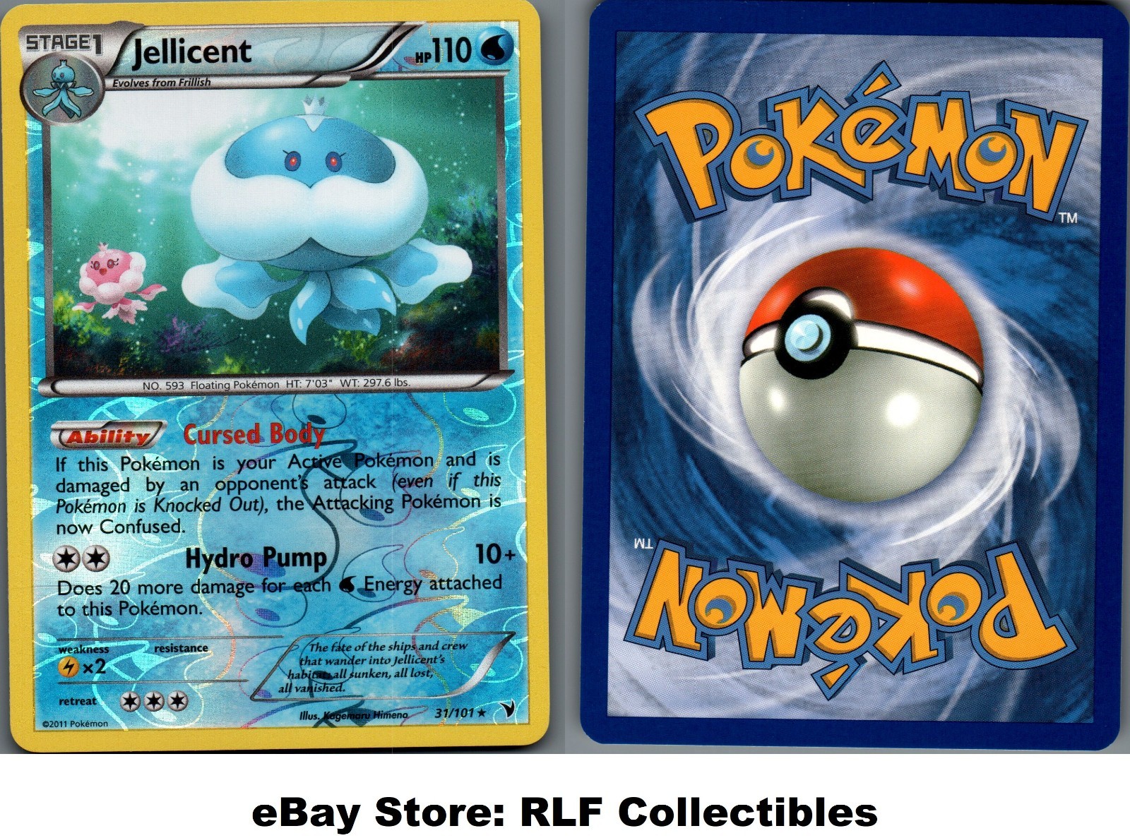 2011 Pokemon, B&W Noble Victories, #31/101 Jellicent, Reverse Holo Rare