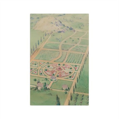 Aerial Formal Garden Tea Towel | Vintage Landscape Illustration