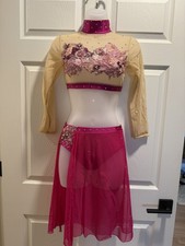 Girl's Custom Dance Solo Costume Fuchsia Lyrical Contemporary size 11/12