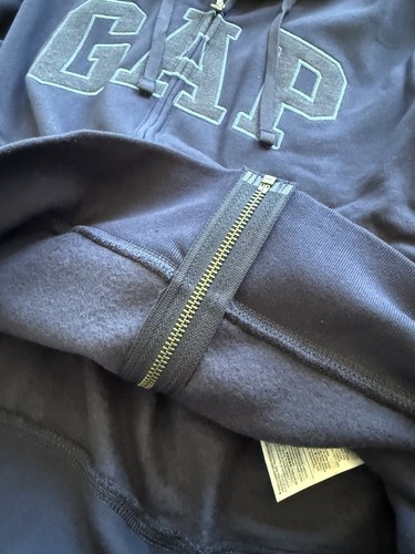 Sudadera con Capucha Gap Logo Tapiz Azul Marino Cremallera Completa Arco -M Nueva con Etiquetas $49.99 - Imagen 14 de 17