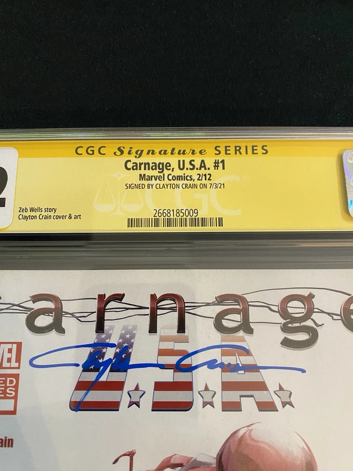 Carnage USA #1 Marvel 2012 CGC Signature Series 9.2 Signed By Clayton Crain SS - Image 3 of 4