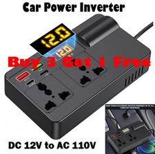 200W Power Inverter DC 12V to 110V AC Car Plug Adapter Outlet Converter for Car