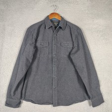 Grizzly Mountain Shirt Men's Large Gray Flannel Long Sleeve Button-Up Outdoor