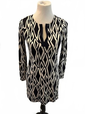 Diane Von Furstenberg Silk Jersey Geo Print Dress Size 4