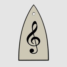 GUITAR TRUSS ROD COVER Engraved Etch Fit ESP LTD - TREBLE CLEF Music Note CREAM