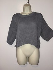 Banana Republic Grey Textured Oversize Cropped Sweater 403594 NWT XS