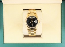 1991 Rolex Day-Date 18238 Black Dial Double Quick 18kt President No Papers 36mm