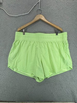 Avia Womens High Rise Elastic Waist Pull On Athletic Shorts Lime Yellow Size XXL