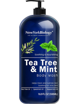 New York Biology Tea Tree Mint Body Wash for Men and Women   Moisturizing Body