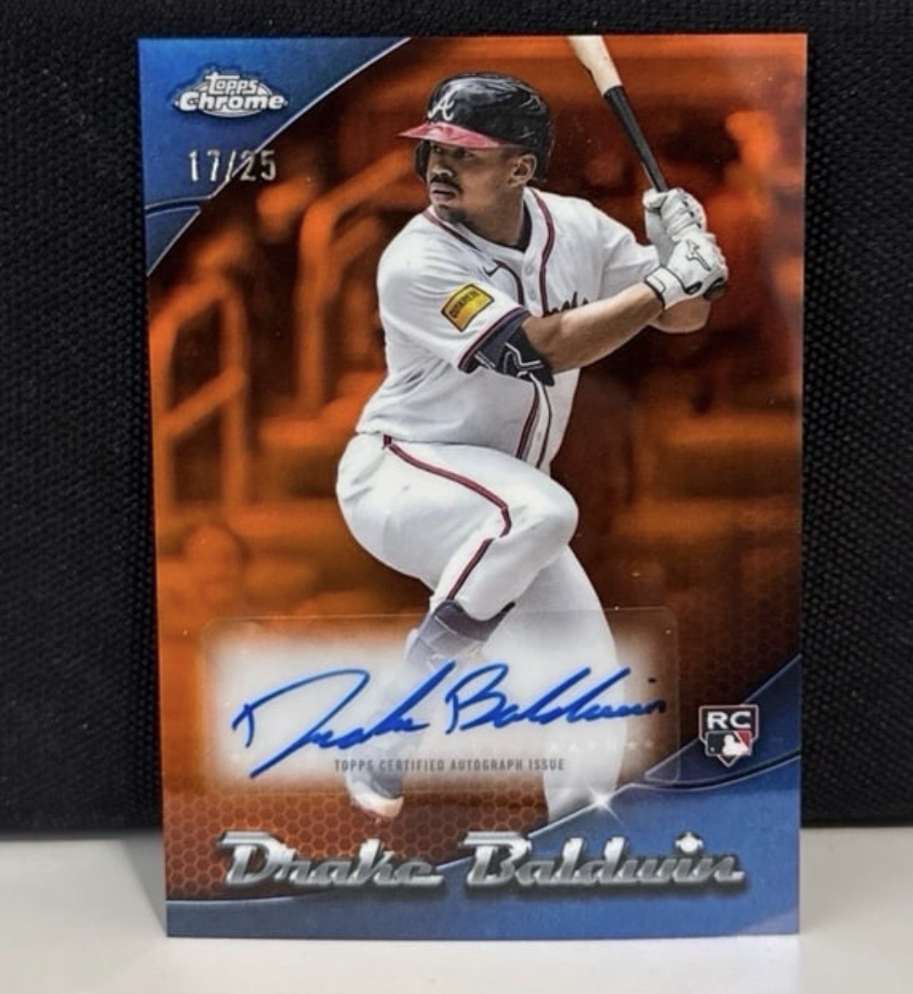 Drake Baldwin 2025 Topps Chrome Chromeography Orange Rookie Refractor Auto /25