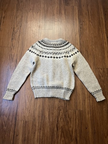 Vintage Terracotta Wool Cardigan Large Womens Fair Isle Tan Cream Button Sweater, Size L, $45 - Photo 5