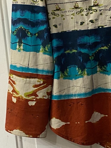 MISHCA Women's Sz M Blouse Shirt 3/4 Sleeve Multicolor World Map Print - Picture 4 of 11