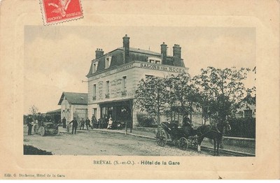 78 Bréval #24261 Hotel Am Bahnhof Auto Tacot Kutsche Auto A Hufeisen