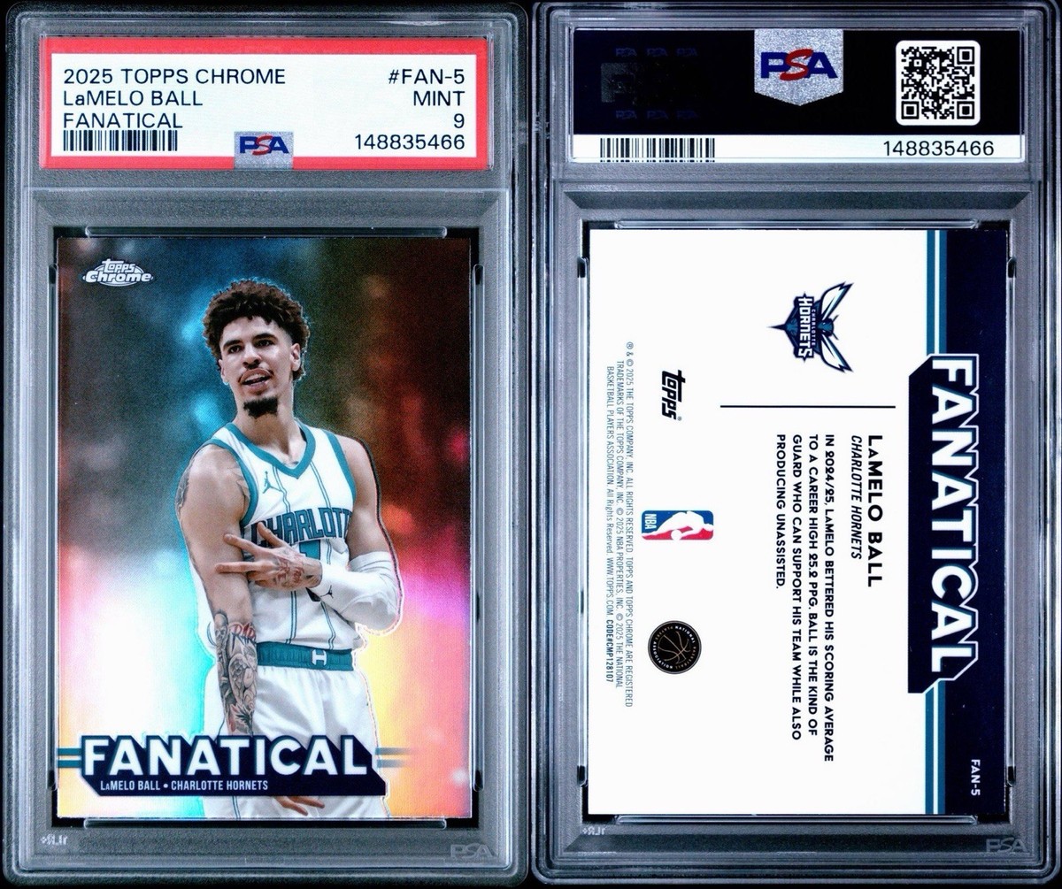 2025-26 LaMelo Ball Topps Chrome Fanatical SSP PSA 9 Hornets Low