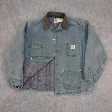 Vintage Carhartt Jacket Mens Large Blanket Lined Chore Coat CB1043 C02 HTG / MOS