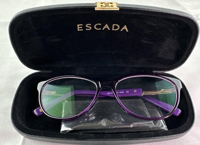 Escada Eyeglasses Frames Only VES 378 0U55 Purple 53-16-140 Plastic Italy & Case