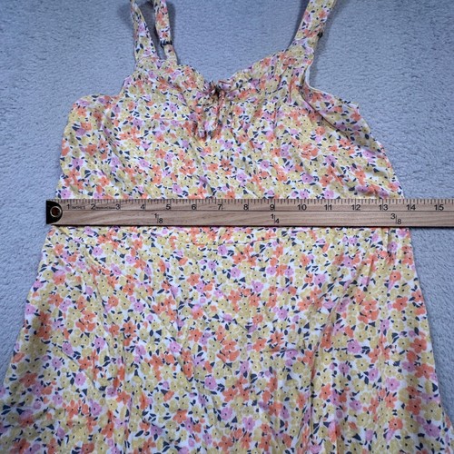 Abercrombie Kids Floral Sundress Sleeveless Casual Dress Yellow Pink Girls 11/12 - Picture 6 of 9