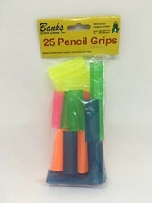 Pencil Grips (25 pk) Triangle Style, Multi-Colors - Fits Pencils/Pens & Crayons