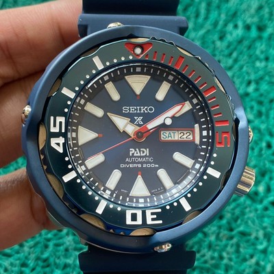 New Seiko Prospex SRPA83K1 Automic Tuna PADI Divers Blue Dial Rubber Men Sport