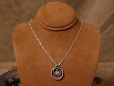 Sterling Silver Diamond Circle Necklace