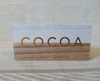 New! ''Cocoa'' Sign Cup Hot Chocolate Bar Tray Table Decor Fall Christmas Winter ~