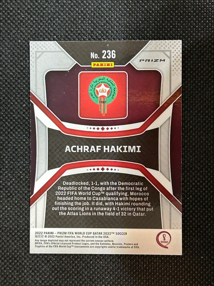 ACHRAF HAKIMI 2022 Prizm FIFA World Cup Soccer Silver Refractor