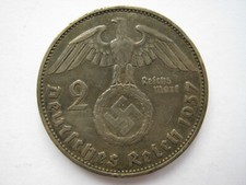 Germany 1937-A silver 2 Reichsmarks VF