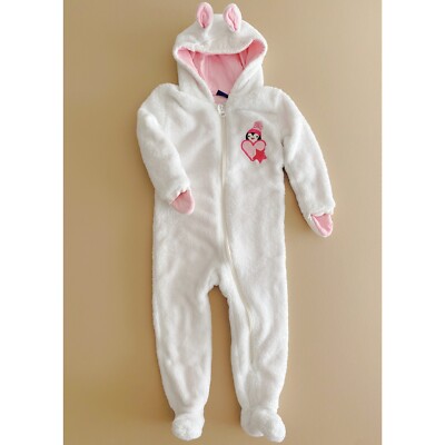 Lupilu, 6-12 M, One Piece Footed Zipper Sleeper, Infant Fleece Penguin  Snowsuit