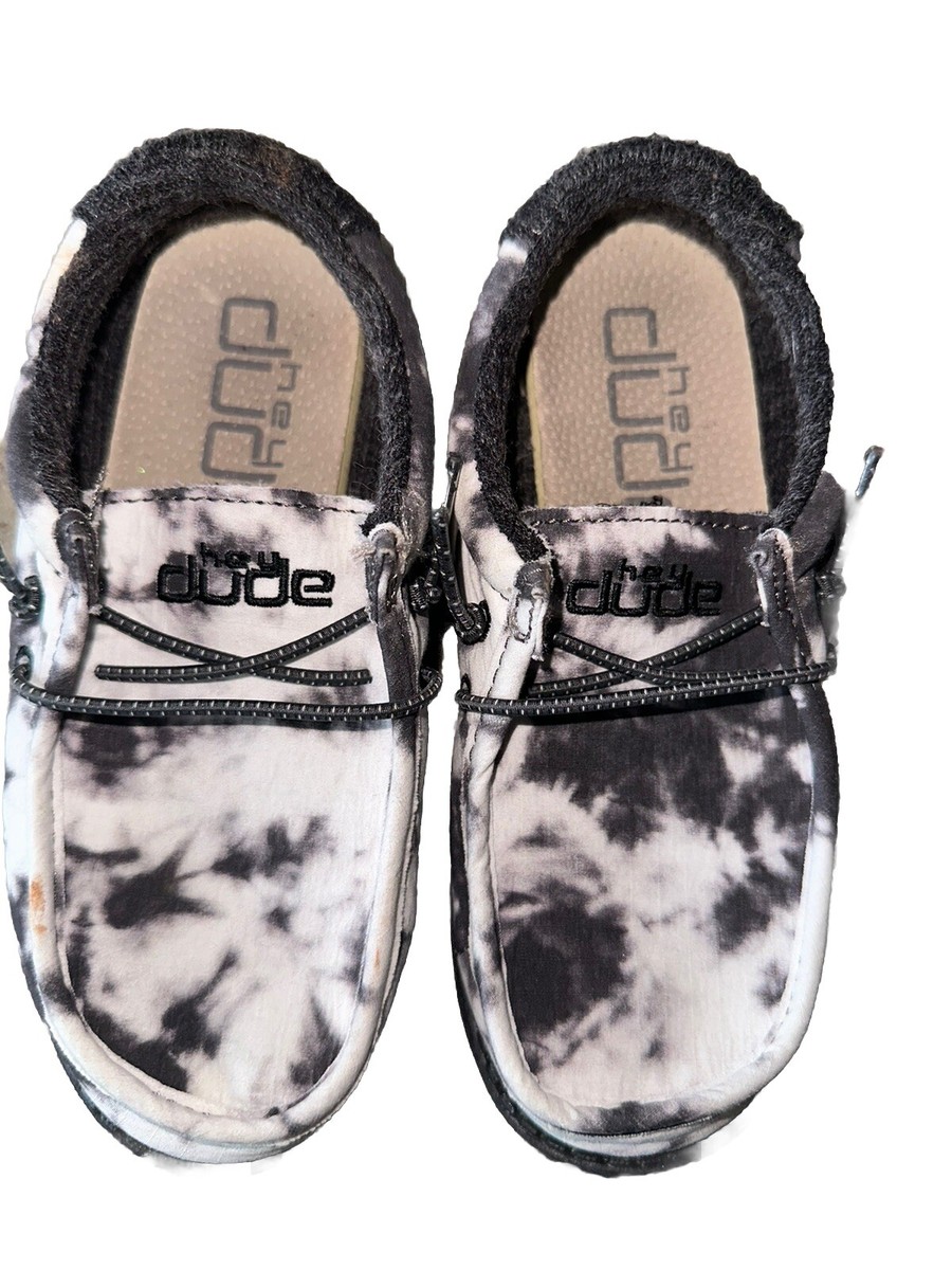 Hey Dude Wally Youth Thunderstruck Tie Dye Black/White  display picture 3