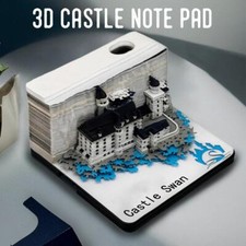 3D Castle Memo Pad , 2025 Desk Calendar Paper Carving Notepad Weekly Notepa E4F6