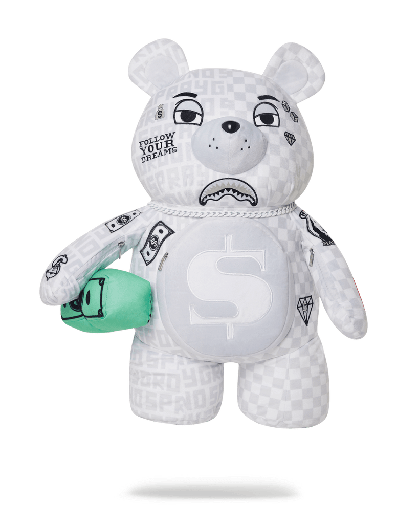 SPRAYGROUND SPLIT THE CHECK (PEARL) MONEY BEAR TEDDYBEAR BACKPACK