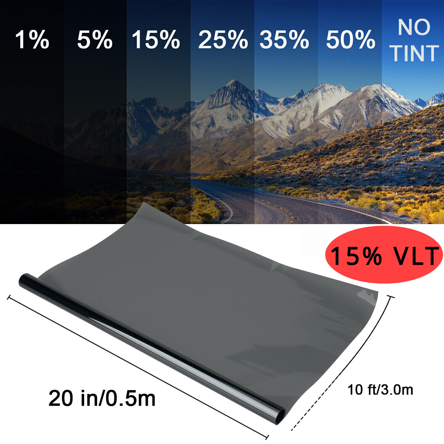 Uncut Roll Window Tint Film 15% VLT UV Block For Car Home Office Glass 20