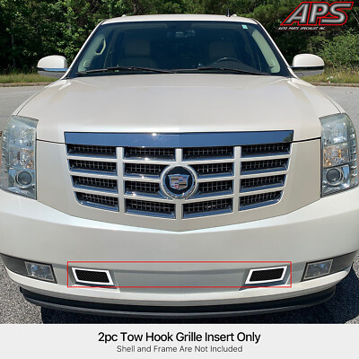 Fits 2007-2014 Cadillac Escalade Bumper Chrome Frame Black Mesh