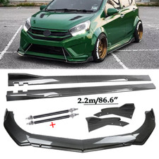 For Toyota Yaris 2005-23 Carbon Fiber Front Bumper Lip Spoiler Side Skirt Body K