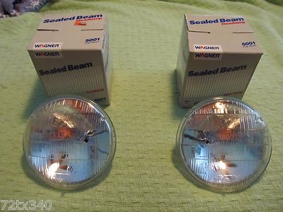 New 5001 HighBeam Headlights complete set of (2) 5 3/4''  NEW Incandescent WAGNER